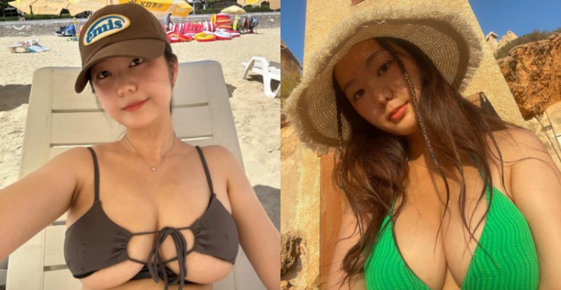 太會藏了吧！寶藏女孩換上比基尼　過人乳量直接炸出來！