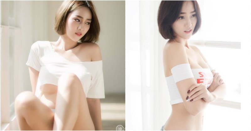 衣服又不穿好！「壞壞短髮奶妹」上衣超短又爆乳！「美好線條」大概是春天又來了！